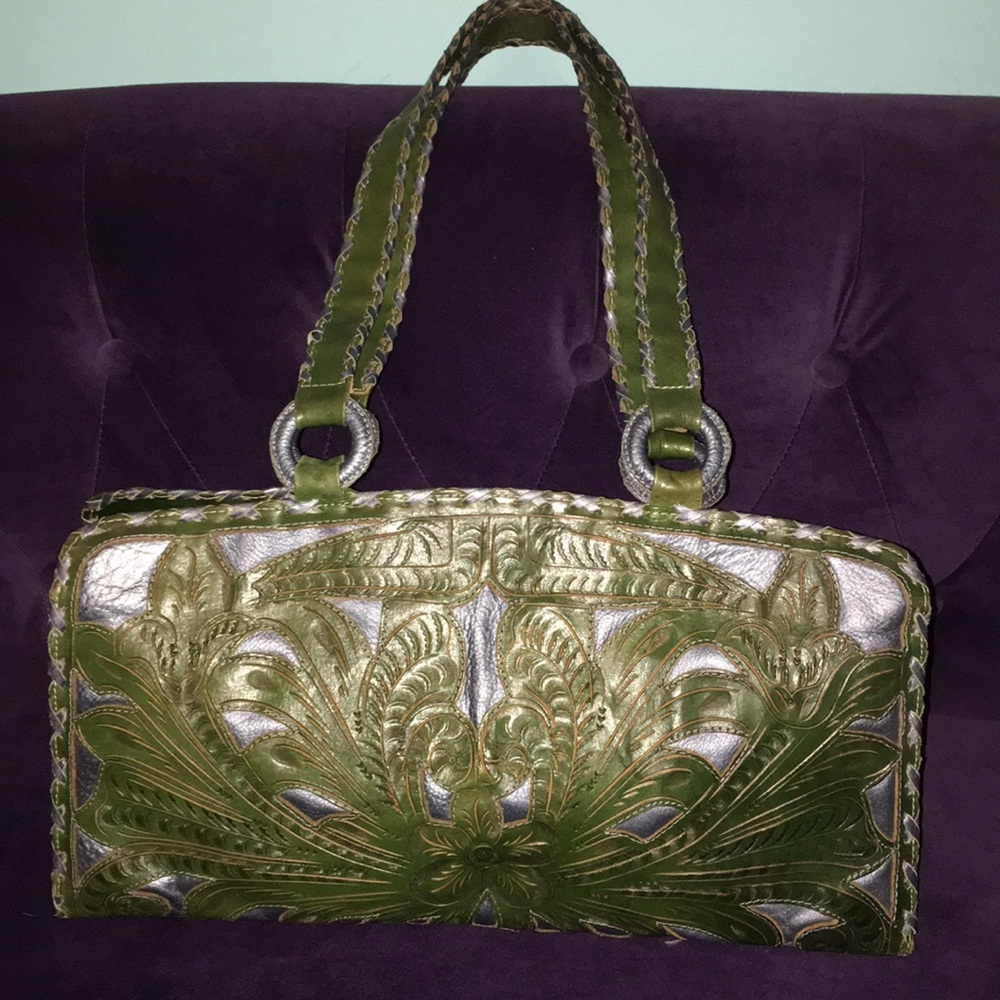 HANDMADE LEATHER PURSE FROM PARAGUAY-UNIQUE !!